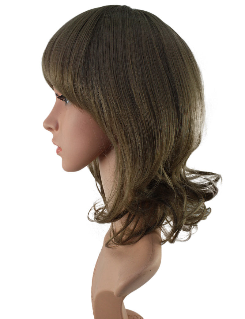 耐熱商品 | ミディアムウィッグ | エアリーカールで女子力UPする人気スタイル | アレンジ自由 | ウィッグネット付き W-160