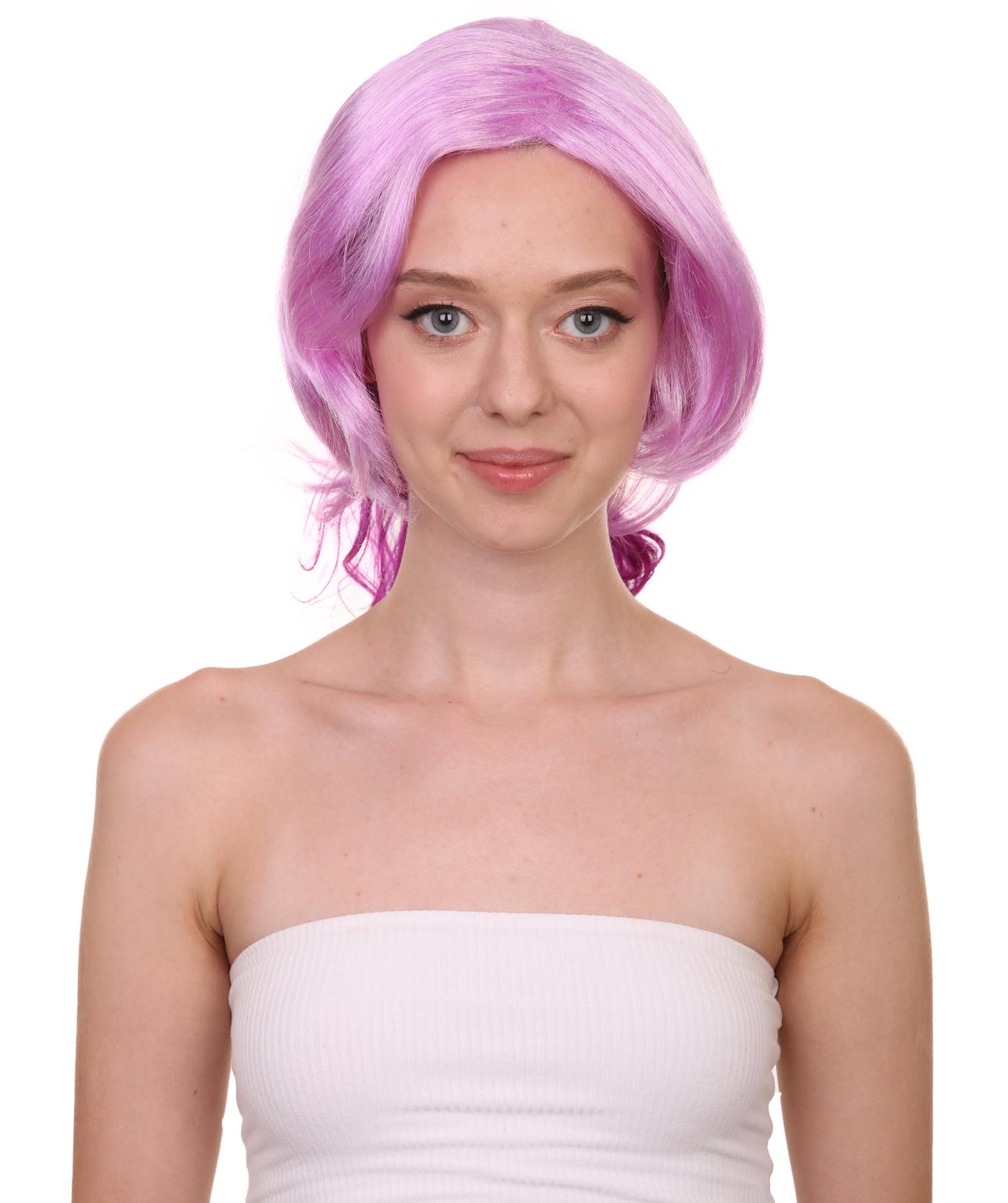 女性用リーグオブレジェンズ エレメンタリスト ラックス パープルウィッグ H-4617 プレミアム通気性キャップレスキャップ