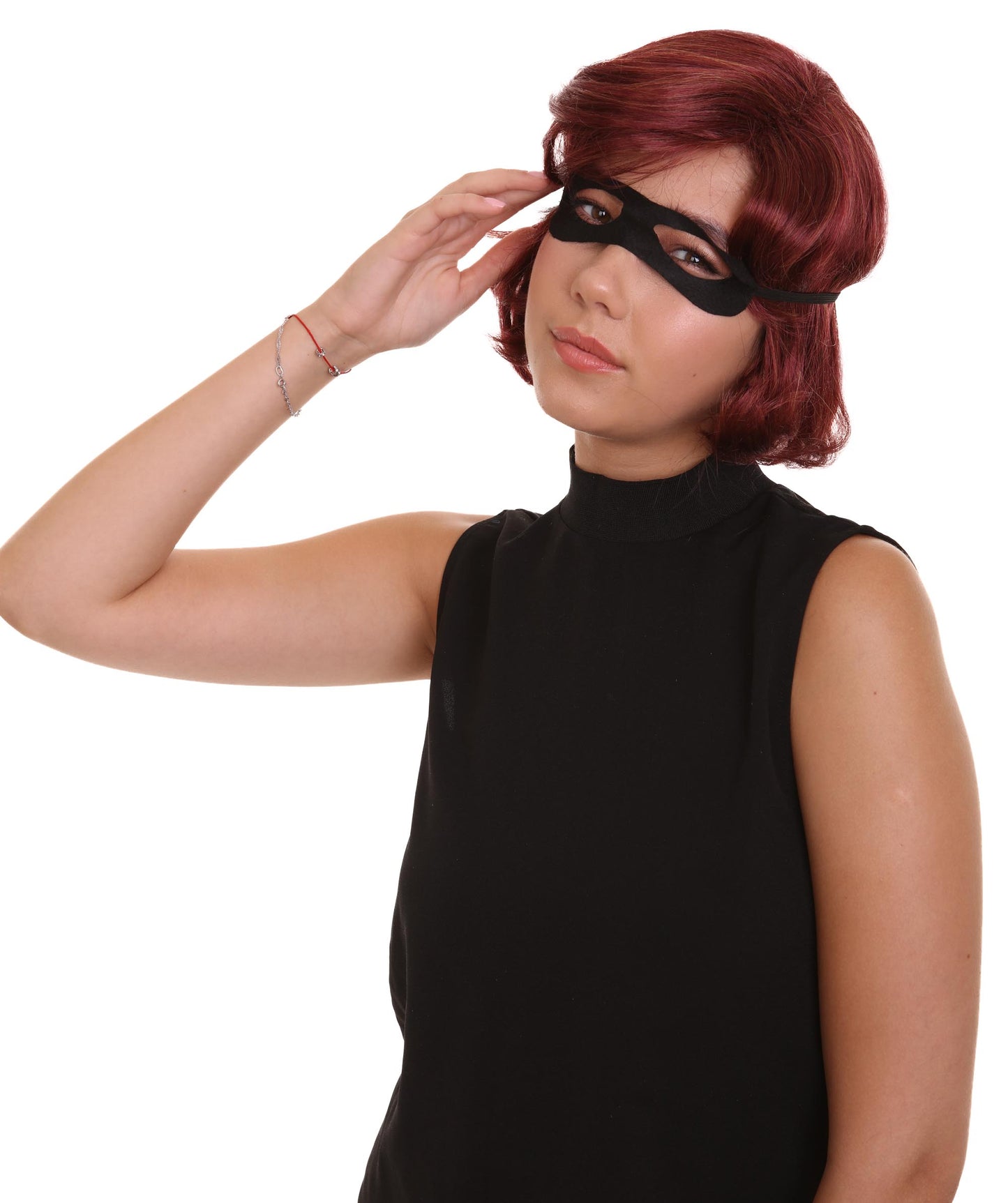 コスプレウィッグ インクレディブル2 Helen Parr H-3638 ウィッグとマスクセット TV/映画ウィッグ プレミアム 通気性の良い キャップレスキャップ
