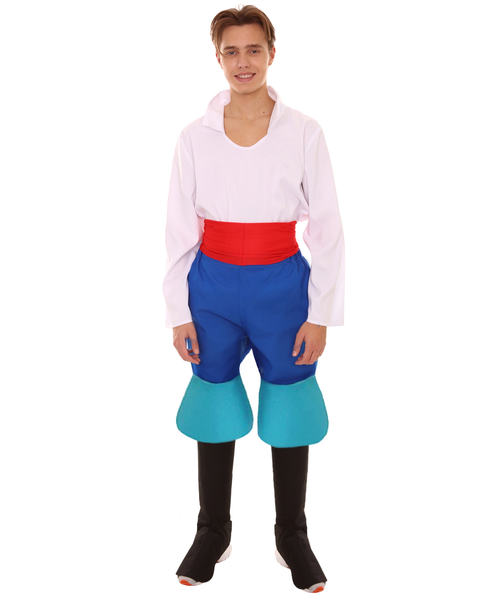 男性 JCP-144 のプリンス4ピースコスチューム ブルーとホワイトのコスプレコスチューム