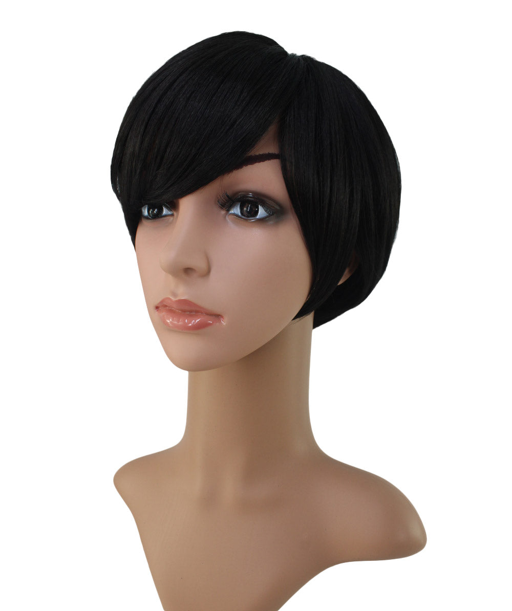 耐熱商品。束間の有る毛流れがおしゃれ、カジュアルになり過ぎない女っぽいショートスタイルです。 ウィッグネット付きW-1009