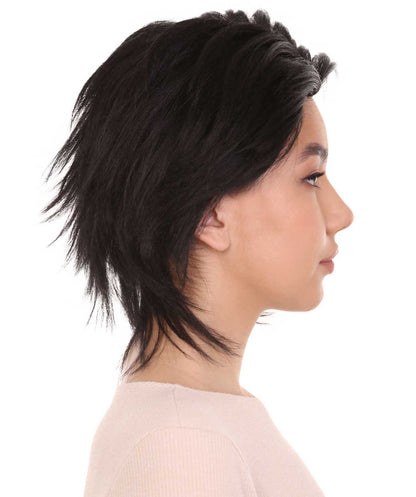 ミス・シザーハンズ コスプレウィッグ H-4055 ブラックショートキャラクターウィッグ プレミアム通気性キャップレスキャップ