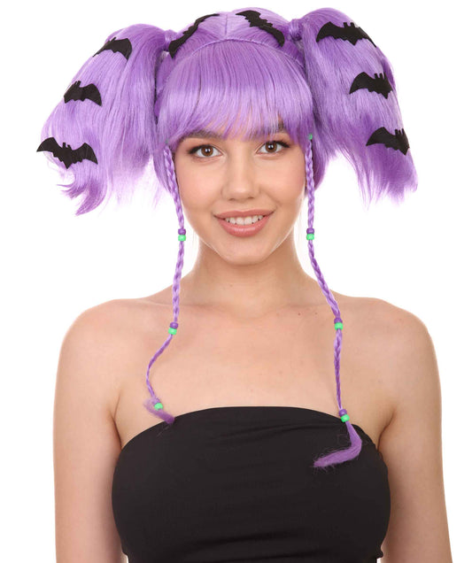 Wigs2you ハロウィンパーティープレミアム レディース H-707 バットエンジェルウィッグ ライラック色