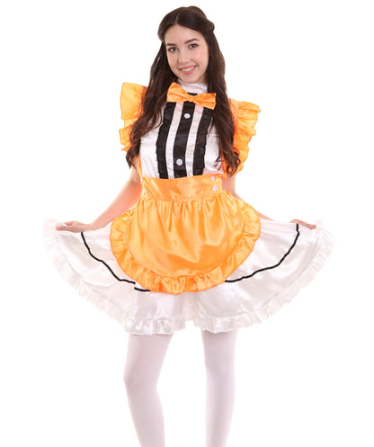 女性用 JCO-326_10 アニメ コスプレ フレンチメイド ファンシー ドレス オレンジ コスプレ コスチューム
