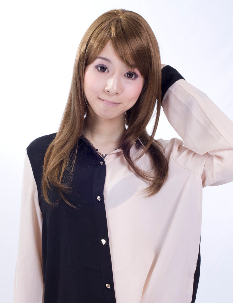定番の人気商品です！ストレートロングスタイル  ウィッグ1つで簡単にサラサラヘアーに！ ウィッグネット付き W-407