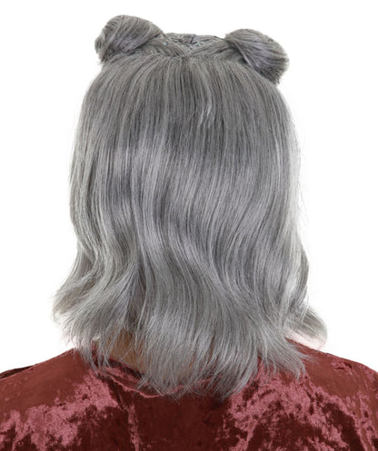 ハロウィンパーティープレミアム H-5278 女性用 グレー ストレート ショルダーレングス トレンディ スペースバンズウィッグ グレー