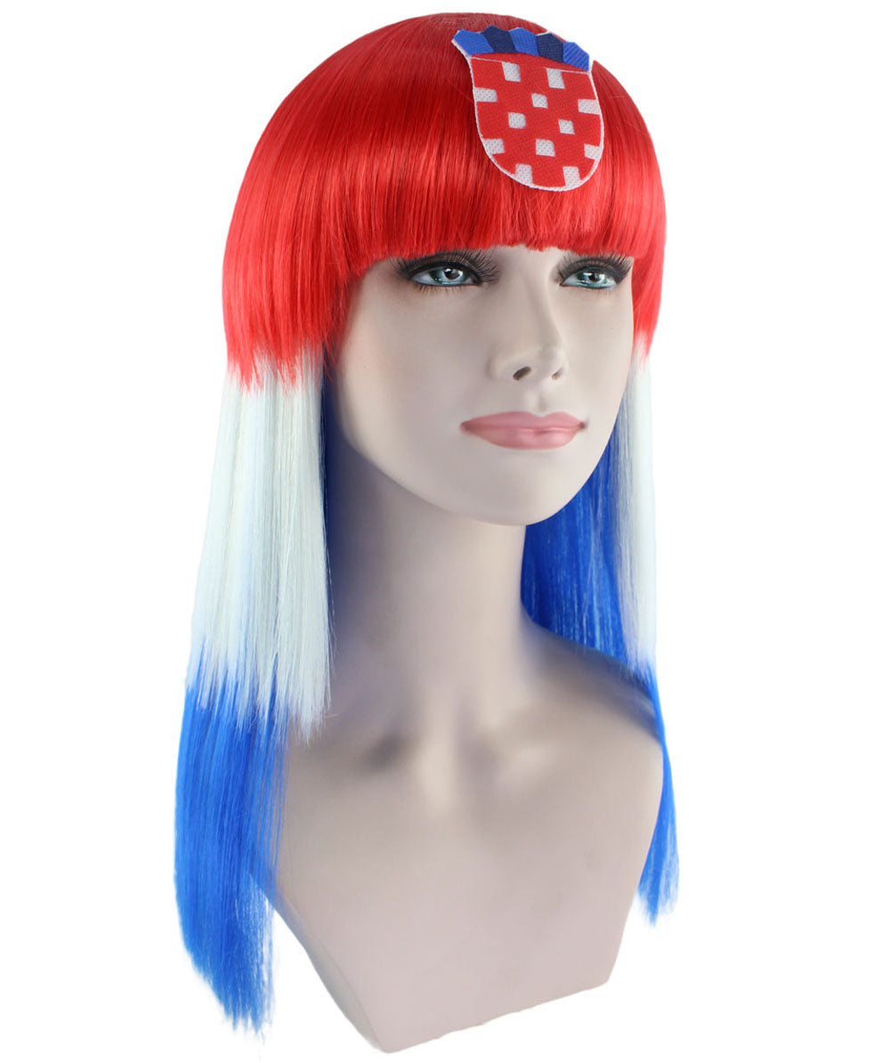 ハロウィンパーティープレミアムレディース Flag-003  マルチカラー ファンシーキャラクターファッション ロングウィッグ ソフト合成繊維