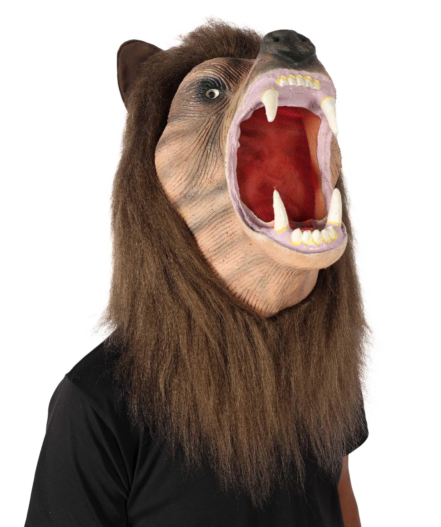 ユニセックス毛皮動物ウィッグとマスクセット H-6771BR ハロウィンやテーマパーティー用の完全な動物コスプレ