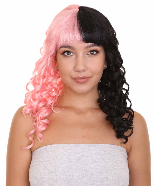 Wigs2youハロウィンパーティープレミアムレディースH-1873 着けやすい 非常に快適 限定！Melanie Martinezピンクと黒のコスプレウィッグ