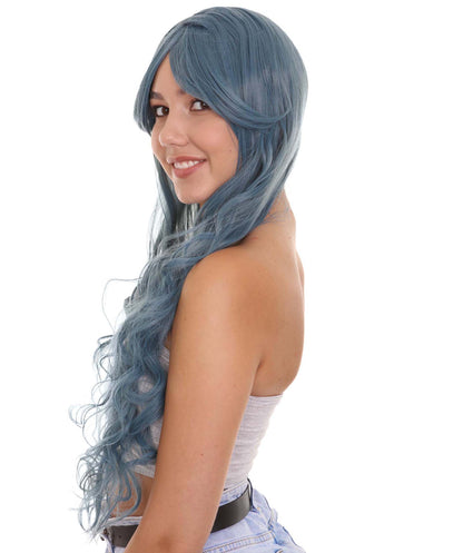 Wigs2you ハロウィンパーティ プレミアムレディース H-2033 着用しやすく とても快適 ロングブルーカーリーウィッグ