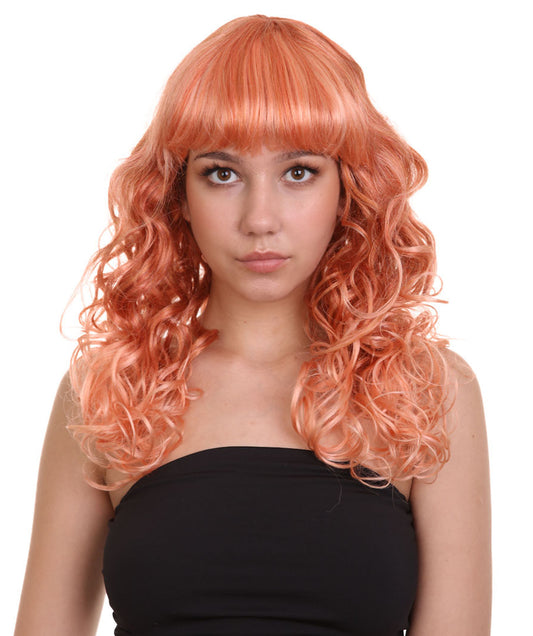 Wigs2you ハロウィンパーティー プレミアム レディース H-999 着用しやすい ベラウィッグ ピーチカラー