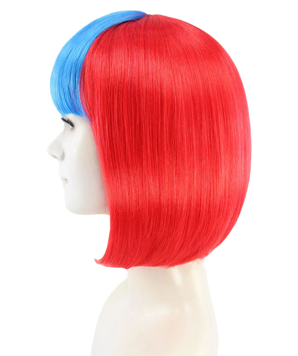 ハロウィンパーティープレミアムレディース Flag-002 ボブウィッグ マルチカラー ファンシーキャラクターファッションウィッグ ソフト合成繊維