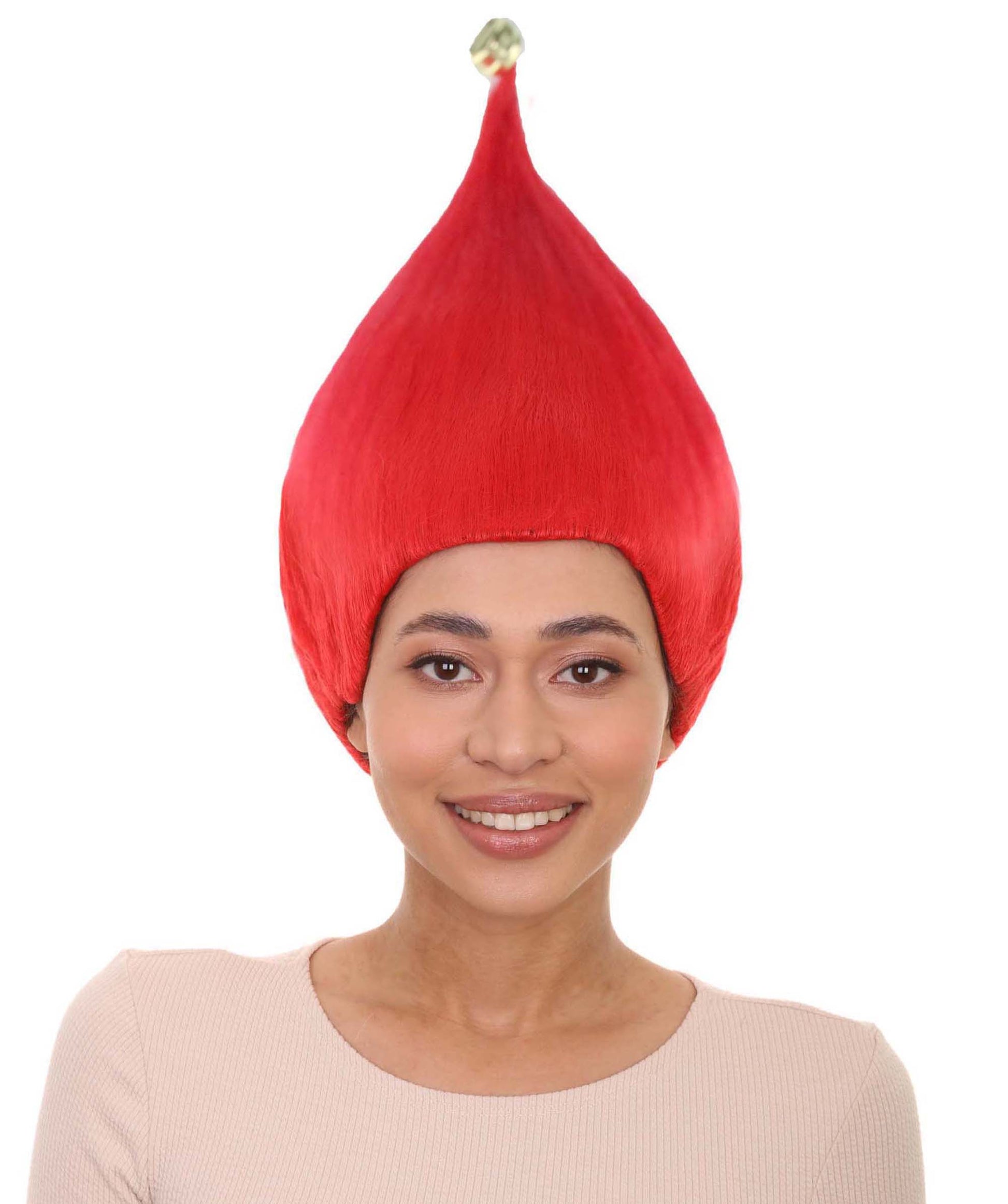 レディース レッド エルフ ウィッグ 2 H-3548 クリスマスウィッグ プレミアム 通気性の良い キャップレスキャップ
