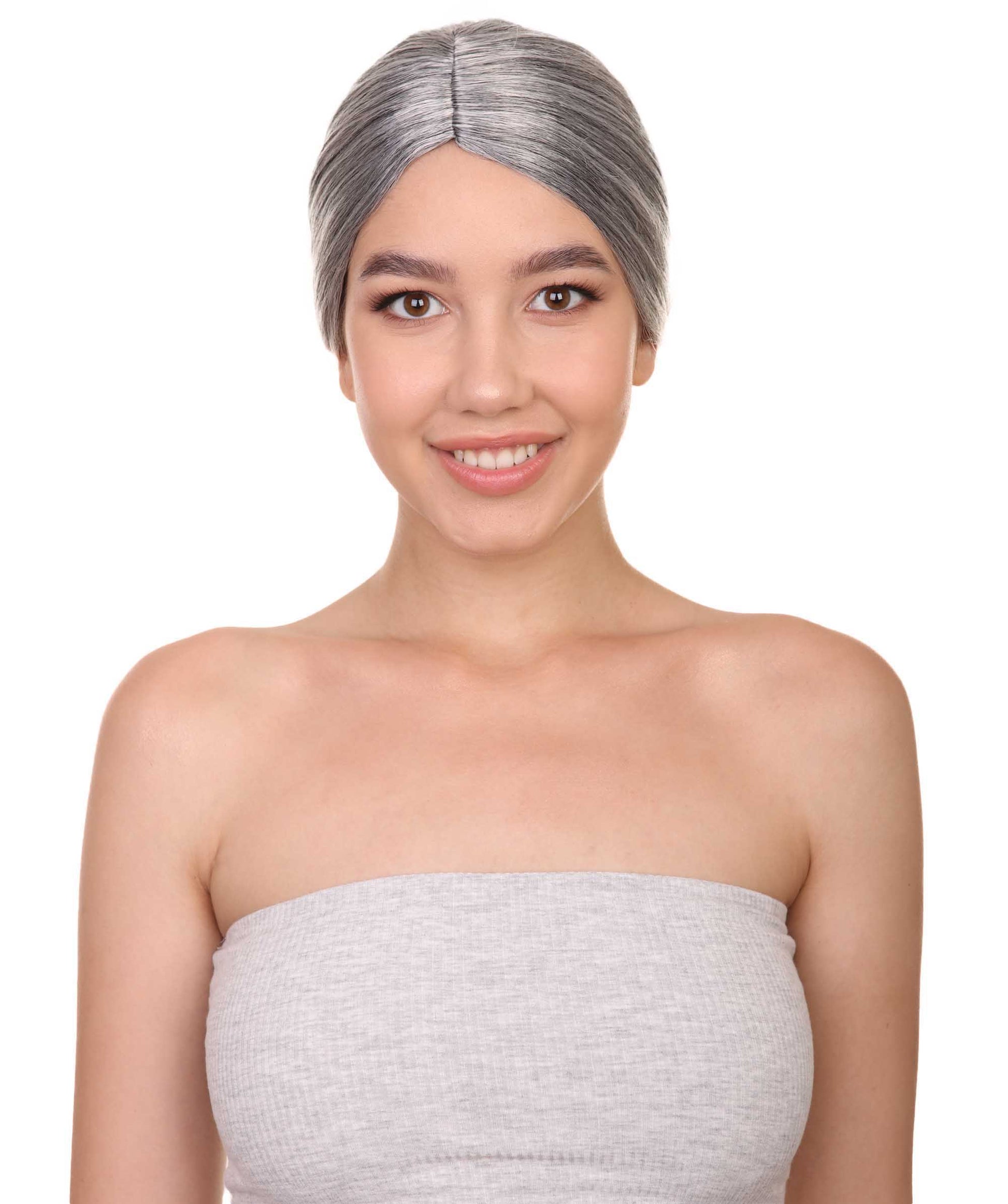 ハロウィンパーティー プレミアム 女性用 H-2552 グレーのおばあちゃん ウィッグ