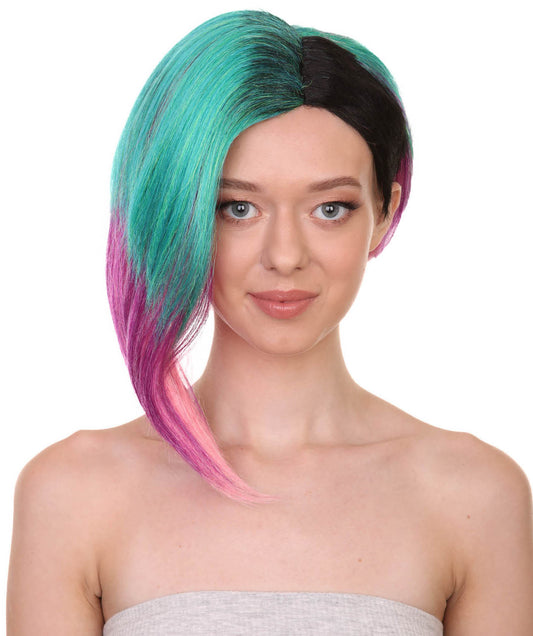 プレミアムハロウィンパーティーレディ H-5466 ミディアムレングス ジュディアルバレズパンクウィッグ