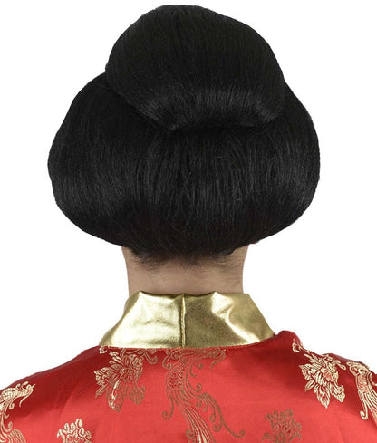 Wigs2you H-2581 日本の芸者ウィッグ レディース 和風着物ボブ アジアの黒カンフーウィッグ | プレミアム通気性キャップレスキャップ