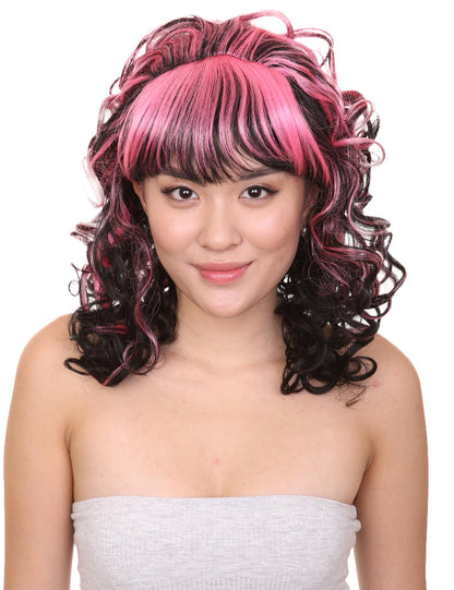 Wigs2you H-390 コスプレ・ゲーム怪物ブラック・ピンク|婦人用性格コスプレ・ハロウィンかつら|割増空気を通すCaplessなキャップ