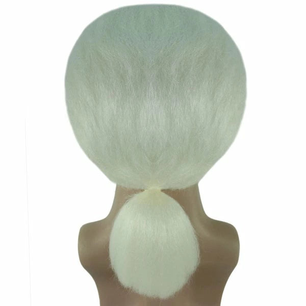 Wigs2you H-4412 メンズホワイトウィッグ（メガネ付き）。合成繊維製。通気性に優れたキャップレスキャップ。