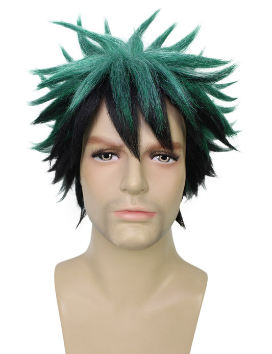 Wigs2you H-5658 メンズ用 日本のスーパーヒーロー・マンガ風 ダークグリーン・スパイクヘア・ウィッグ（人工毛）