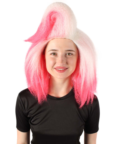 Wigs2you レディース H-5719 ルポール・ドラッグレース ホワイトとピンク グラディエント プードル ウィッグ