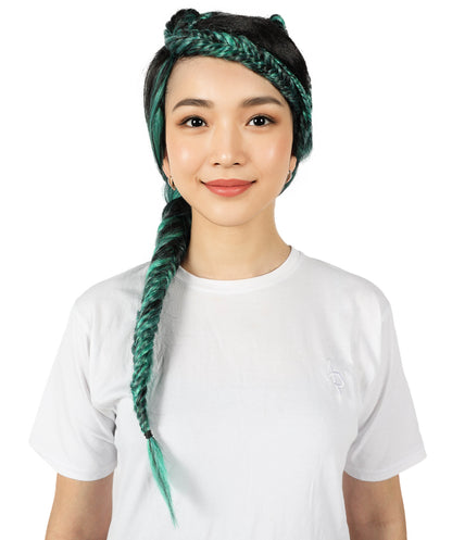 Wigs2you H-6859 大人女性用三つ編みポニーテールウィッグ（前髪付き）｜コスプレウィッグ｜難燃性合成繊維