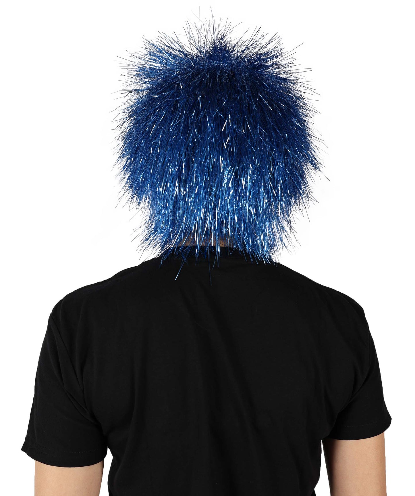 H-6864-TTN-BL 大人用ミディアムティンセルストレートブルーウィッグ（女性用）、華やかなコスチュームウィッグ、コスプレパーティーやイベントに最適