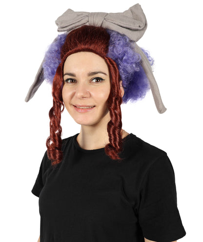 Wigs2you H-6865 大人用 ラベンダー ウィムジー ピエロウィッグ 女性用 カーリー マルチカラー ロック 楽しいコスチュームウィッグ プレミアム 通気性 キャップレスキャップ 難燃性合成繊維ヘア付き