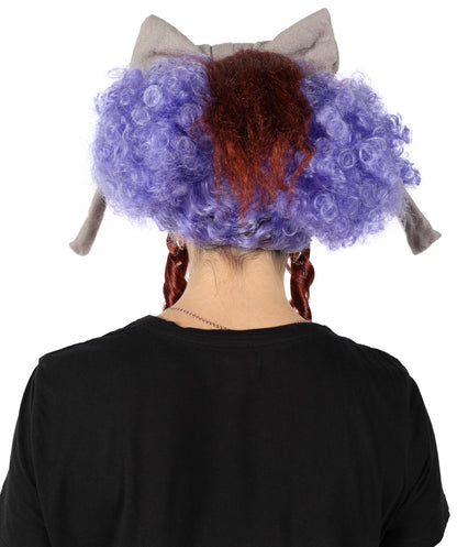 Wigs2you H-6865 大人用 ラベンダー ウィムジー ピエロウィッグ 女性用 カーリー マルチカラー ロック 楽しいコスチュームウィッグ プレミアム 通気性 キャップレスキャップ 難燃性合成繊維ヘア付き