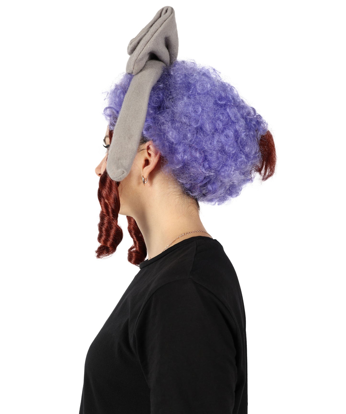 Wigs2you H-6865 大人用 ラベンダー ウィムジー ピエロウィッグ 女性用 カーリー マルチカラー ロック 楽しいコスチュームウィッグ プレミアム 通気性 キャップレスキャップ 難燃性合成繊維ヘア付き