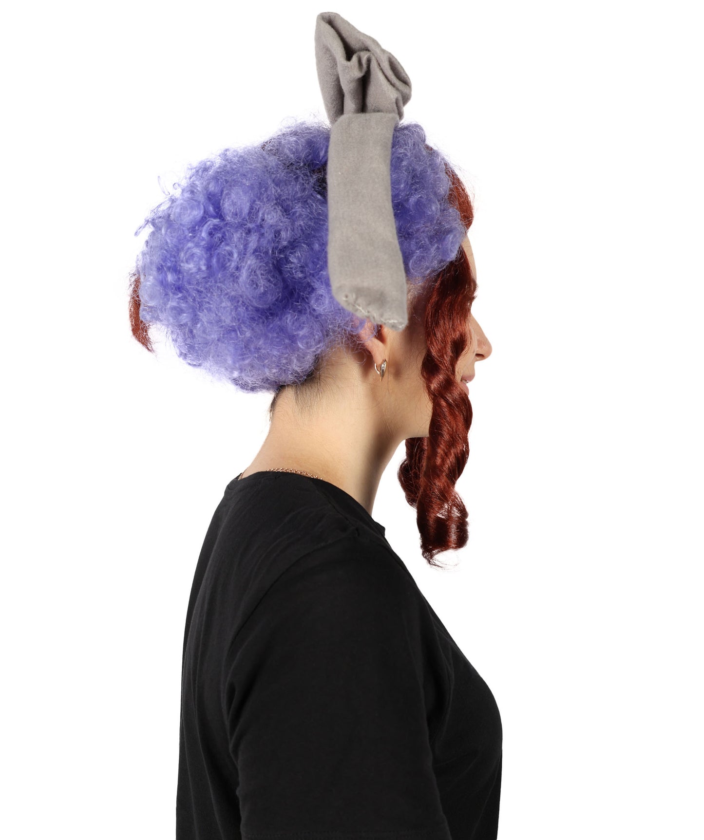 Wigs2you H-6865 大人用 ラベンダー ウィムジー ピエロウィッグ 女性用 カーリー マルチカラー ロック 楽しいコスチュームウィッグ プレミアム 通気性 キャップレスキャップ 難燃性合成繊維ヘア付き