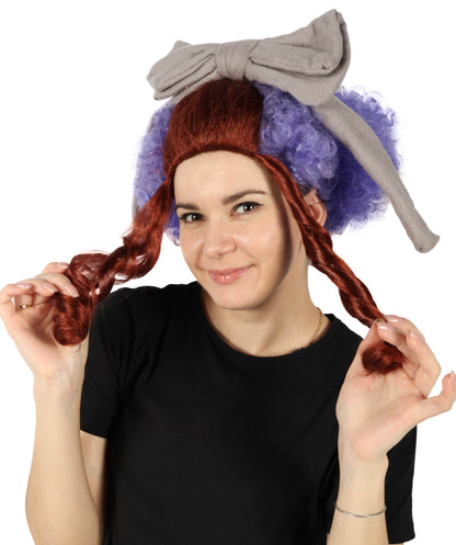 Wigs2you H-6865 大人用 ラベンダー ウィムジー ピエロウィッグ 女性用 カーリー マルチカラー ロック 楽しいコスチュームウィッグ プレミアム 通気性 キャップレスキャップ 難燃性合成繊維ヘア付き