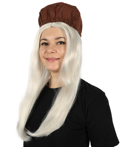 Wigs2you H-6866 女性用大人用アンマリーブロンドウィッグと帽子 - ストレートヘアスタイルのコスチュームアクセサリー。コスプレ、ハロウィン、パーティーに最適。スタイリッシュでトレンディな外観。