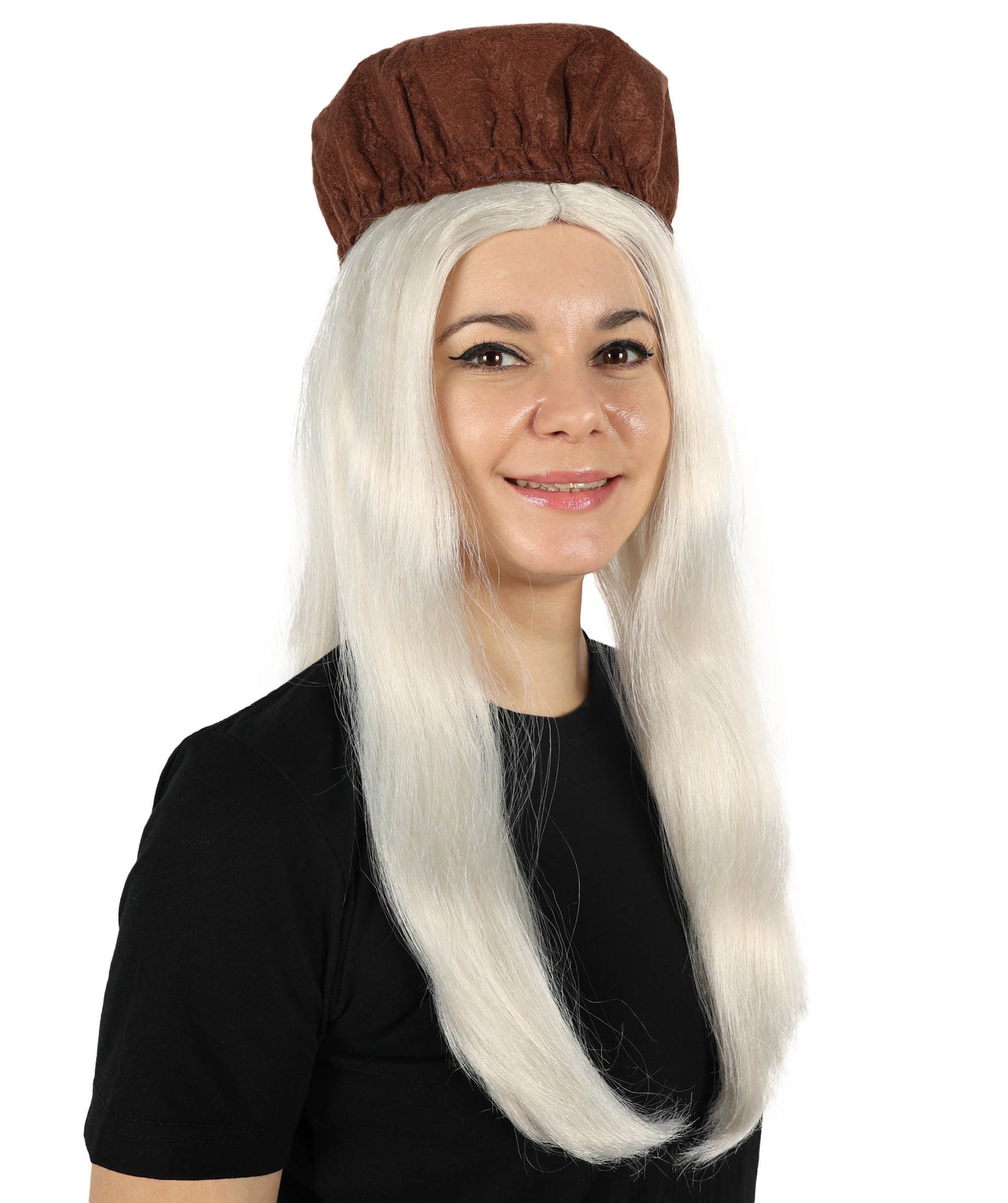 Wigs2you H-6866 女性用大人用アンマリーブロンドウィッグと帽子 - ストレートヘアスタイルのコスチュームアクセサリー。コスプレ、ハロウィン、パーティーに最適。スタイリッシュでトレンディな外観。