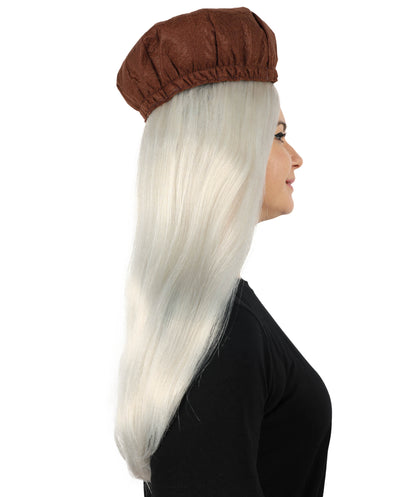 Wigs2you H-6866 女性用大人用アンマリーブロンドウィッグと帽子 - ストレートヘアスタイルのコスチュームアクセサリー。コスプレ、ハロウィン、パーティーに最適。スタイリッシュでトレンディな外観。