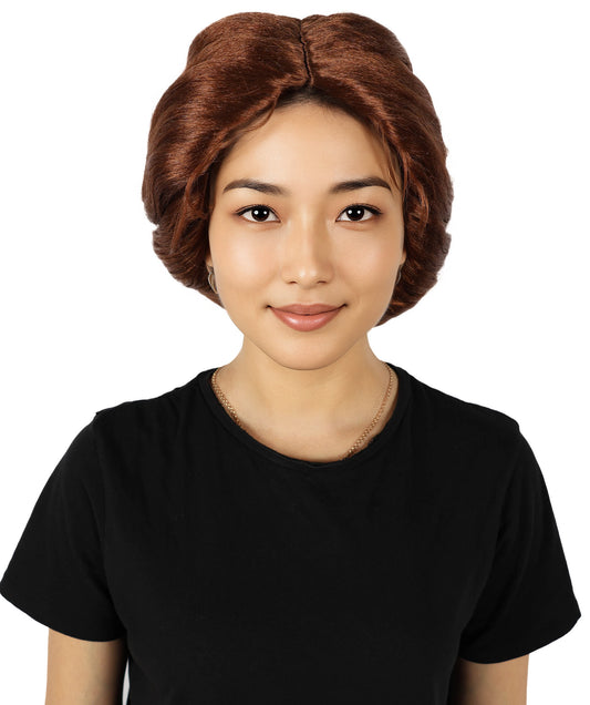 Wigs2you H-6867 大人女性用レースフロントカスタムブラウンウィッグ - ナチュラルな見た目のプレミアムハンドクラフトウィッグ - 小さな花のアクセサリー付き - コスプレ、ファッション、特別な機会に最適 - 調節可能