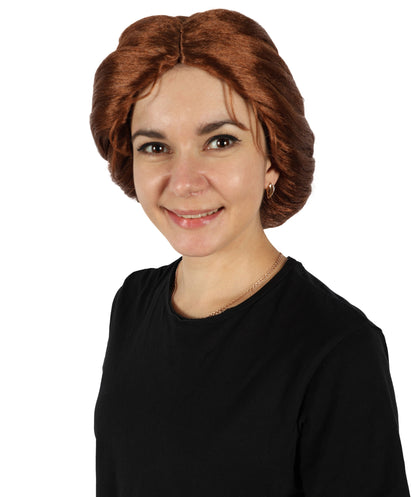 Wigs2you H-6867 大人女性用レースフロントカスタムブラウンウィッグ - ナチュラルな見た目のプレミアムハンドクラフトウィッグ - 小さな花のアクセサリー付き - コスプレ、ファッション、特別な機会に最適 - 調節可能