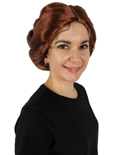 Wigs2you H-6867 大人女性用レースフロントカスタムブラウンウィッグ - ナチュラルな見た目のプレミアムハンドクラフトウィッグ - 小さな花のアクセサリー付き - コスプレ、ファッション、特別な機会に最適 - 調節可能