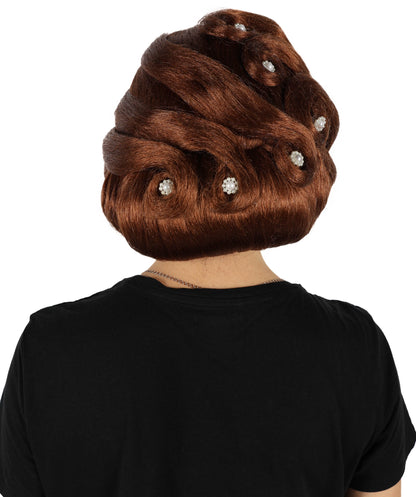 Wigs2you H-6867 大人女性用レースフロントカスタムブラウンウィッグ - ナチュラルな見た目のプレミアムハンドクラフトウィッグ - 小さな花のアクセサリー付き - コスプレ、ファッション、特別な機会に最適 - 調節可能