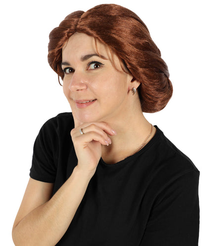 Wigs2you H-6867 大人女性用レースフロントカスタムブラウンウィッグ - ナチュラルな見た目のプレミアムハンドクラフトウィッグ - 小さな花のアクセサリー付き - コスプレ、ファッション、特別な機会に最適 - 調節可能