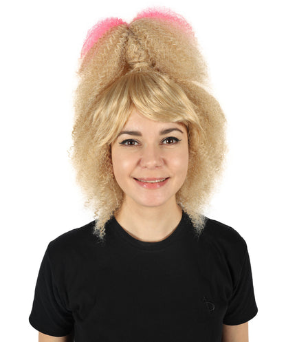 Wigs2you H-6868 大人女性用 80 年代レトロ クリンプ ハイポニーテール ウィッグ ヴィンテージテーマのパーティーやコスプレ用 難燃性合成繊維。