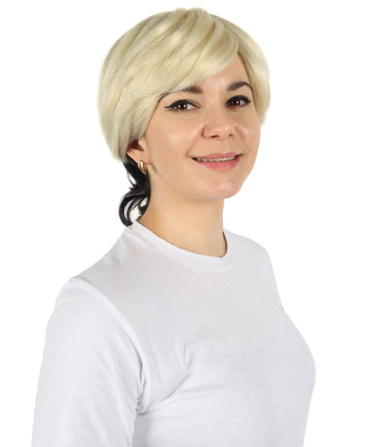 Wigs2you H-6878 大人女性用 ウェーブ マルチカラー マレット ピクシーカット ウィッグ | 鮮やかなコスプレ＆パーティー用ヘアピース | テーマイベントにぴったりの大胆でカラフルなルックス。あらゆる頭のサイズに調整可能で快適にフィット。