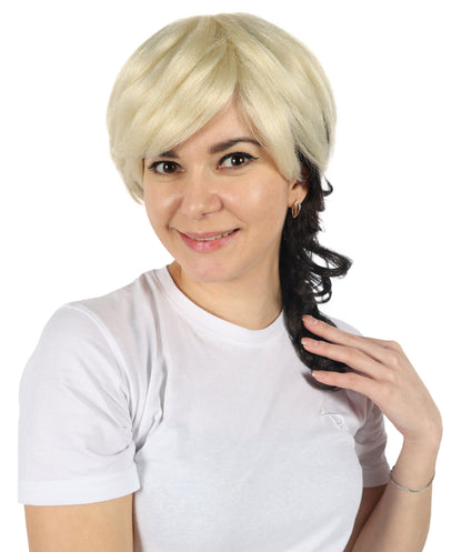 Wigs2you H-6878 大人女性用 ウェーブ マルチカラー マレット ピクシーカット ウィッグ | 鮮やかなコスプレ＆パーティー用ヘアピース | テーマイベントにぴったりの大胆でカラフルなルックス。あらゆる頭のサイズに調整可能で快適にフィット。