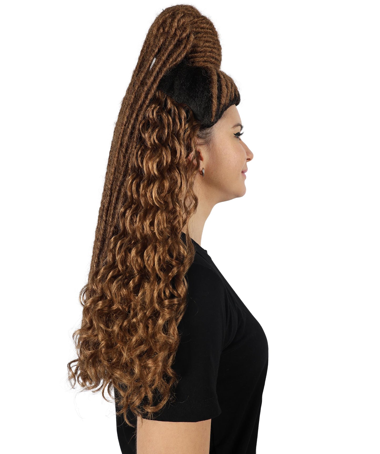 Wigs2you H-6881 大人女性用 クロエ・ベイリー 編み込みウィッグ - プレミアムダークブラウンウィッグ コスプレ、パフォーマンス、普段使いに 通気性に優れたキャップレスキャップ