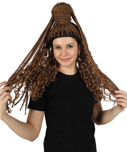 Wigs2you H-6881 大人女性用 クロエ・ベイリー 編み込みウィッグ - プレミアムダークブラウンウィッグ コスプレ、パフォーマンス、普段使いに 通気性に優れたキャップレスキャップ