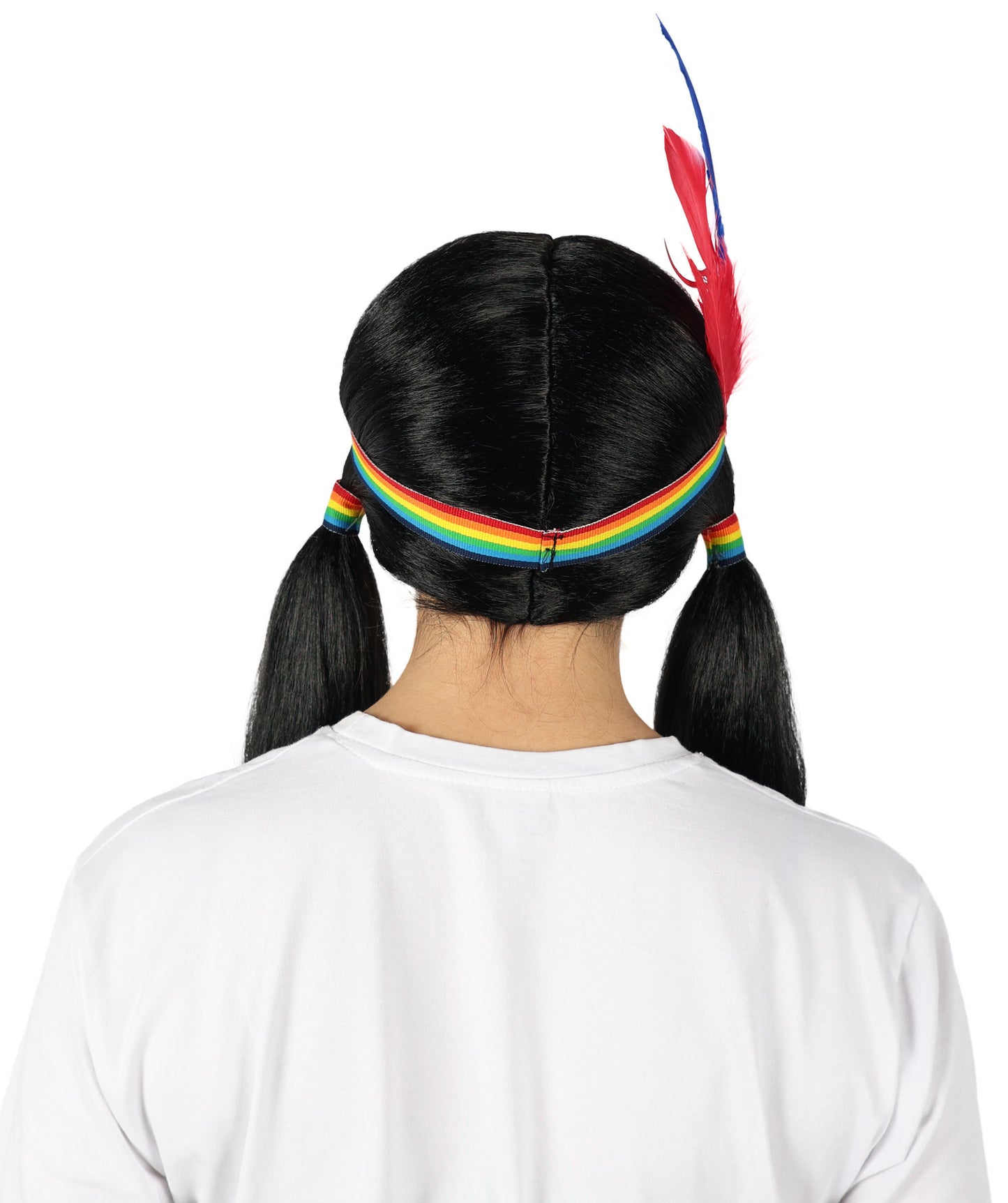 Wigs2you H-6884 大人女性用インディアンプリンセスウィッグ | コスプレ、ハロウィン、テーマパーティーに最適なエレガントなロングブラックウィッグ | 柔らかくシルクのような質感 | 一日中着用できる快適で通気性のあるキャップ