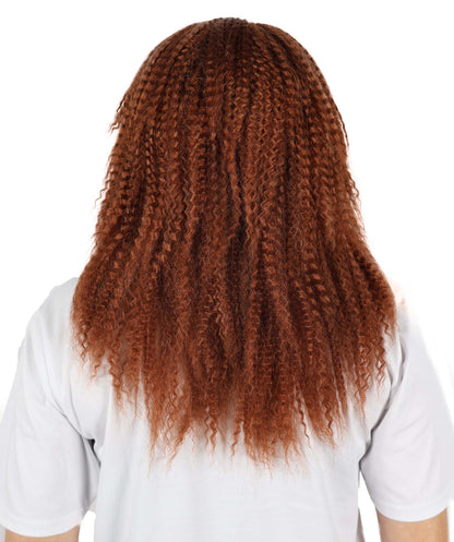 Wigs2you H-6886 大人女性用 レトロ80年代風 ボリュームのあるカーリーブラウン 17インチ ロッカークリンプウィッグ（前髪付き）｜ハロウィン＆コスプレウィッグ｜難燃性合成繊維