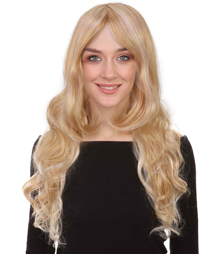 Wigs2you H-6891 大人女性用ウィッグ ウェーブ ホット ハニーブロンド - 70年代のディスコ、レトロコスチューム、ハロウィン、コスプレ、テーマイベントに最適。通気性と快適なキャップデザイン。