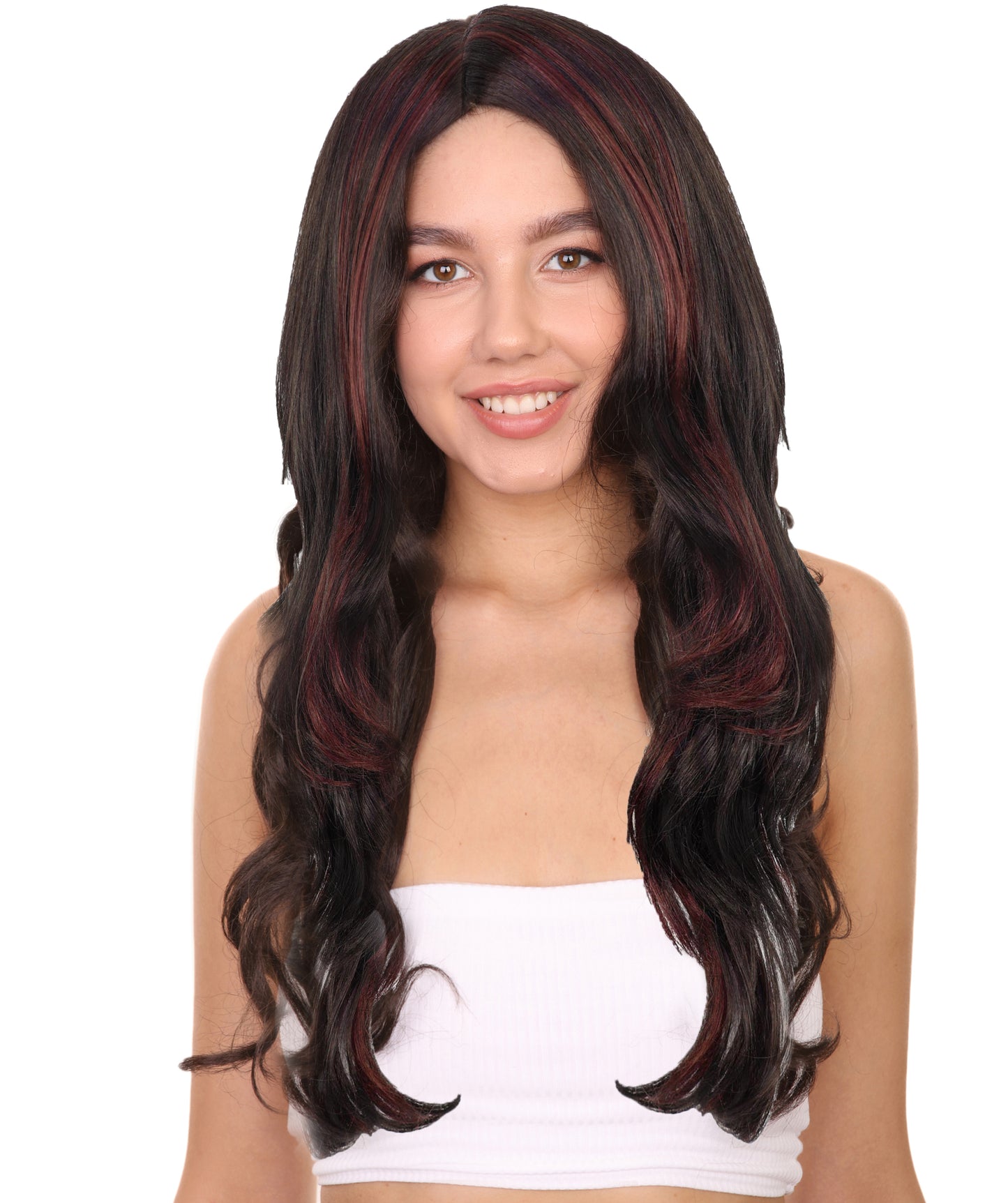 Wigs2you H-6892 大人女性用ウィッグ ホットハニーエボニー - ウェーブミディアムブラウンエボニーウィッグ。レトロコスチュームやイベントに最適。70年代ディスコ、レトロコスチューム、ハロウィン、コスプレ、テーマイベントに最適。