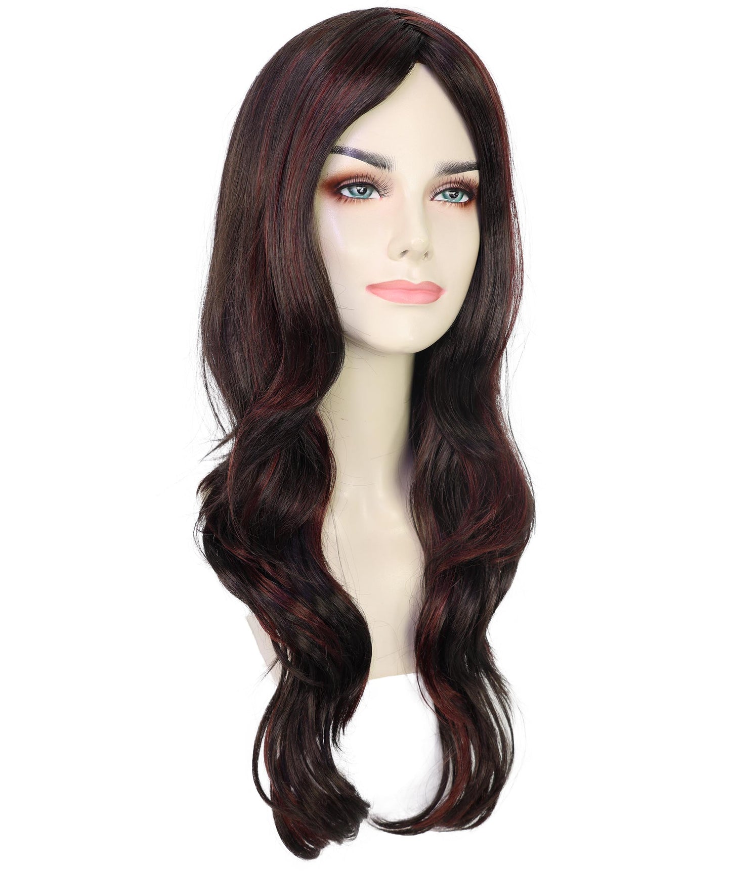 Wigs2you H-6892 大人女性用ウィッグ ホットハニーエボニー - ウェーブミディアムブラウンエボニーウィッグ。レトロコスチュームやイベントに最適。70年代ディスコ、レトロコスチューム、ハロウィン、コスプレ、テーマイベントに最適。