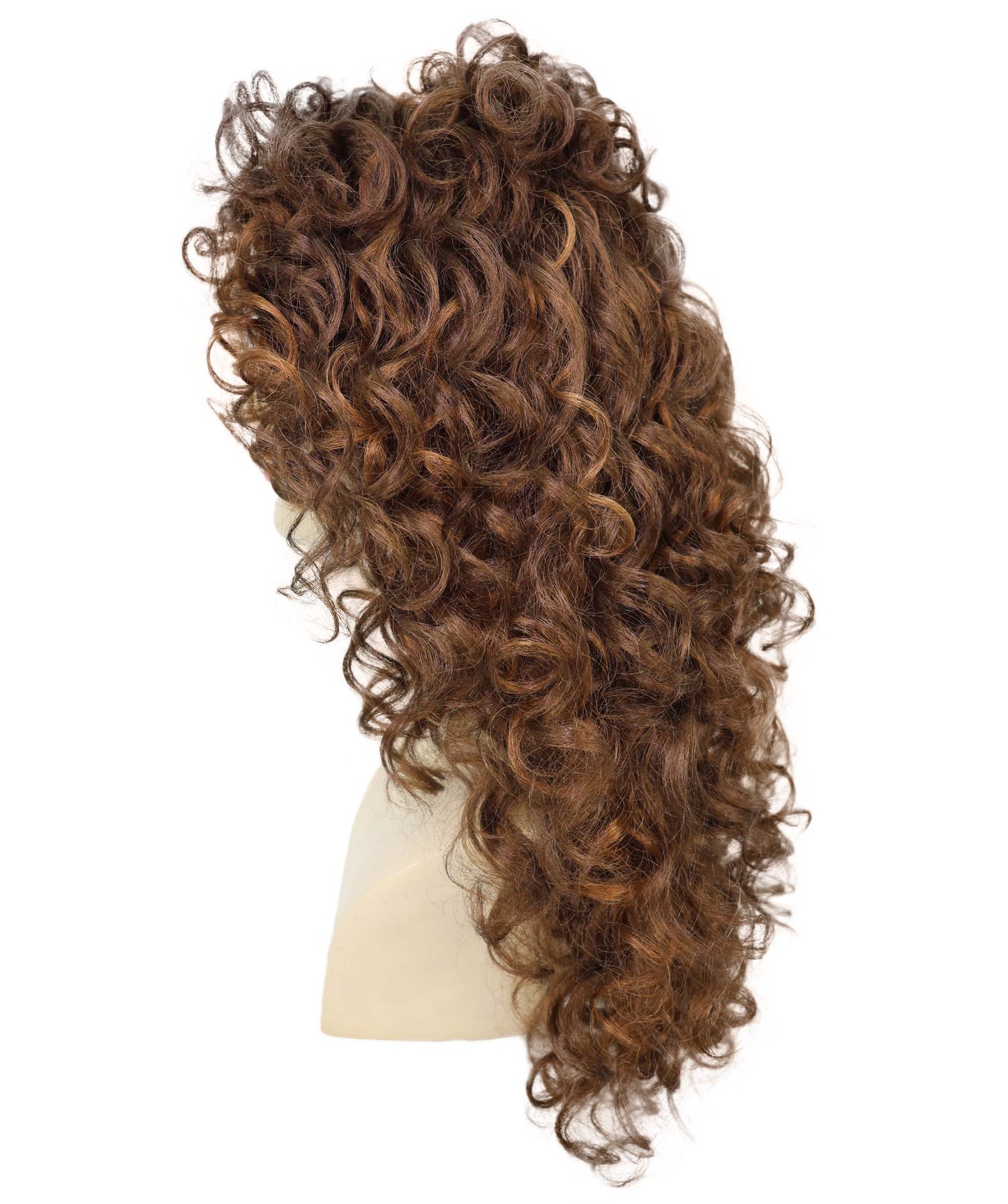 Wigs2you H-6894 大人女性用マライア 23インチ ロング ボリュームのあるロング マホガニーブラウン カーリーウィッグ | ハロウィン・コスプレウィッグ | 難燃性合成繊維